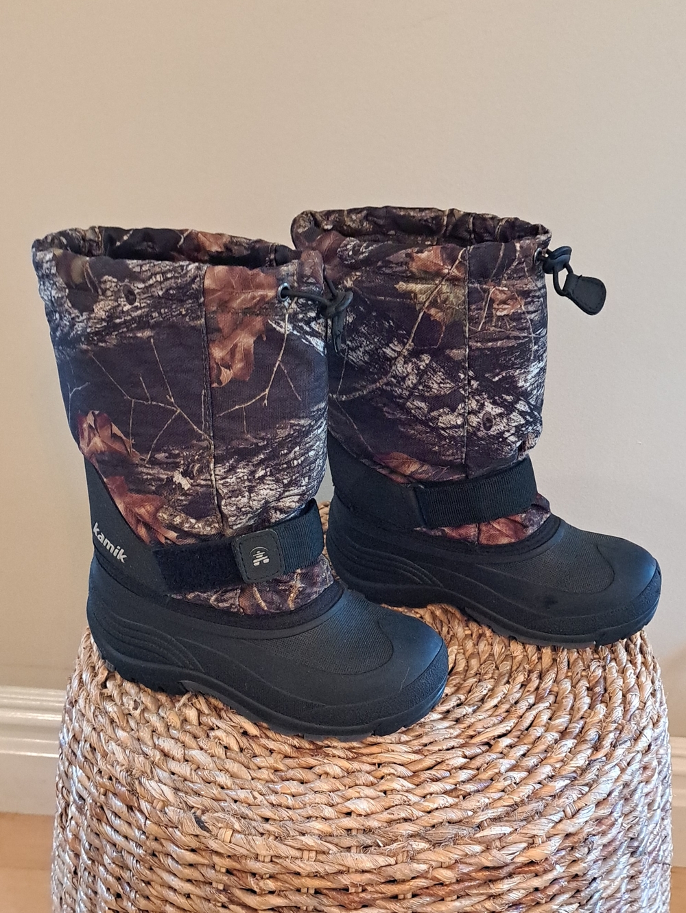 Kamik Youth Rocket Camo Print Nylon Waterproof/Insulated Winter Snow Boots 3